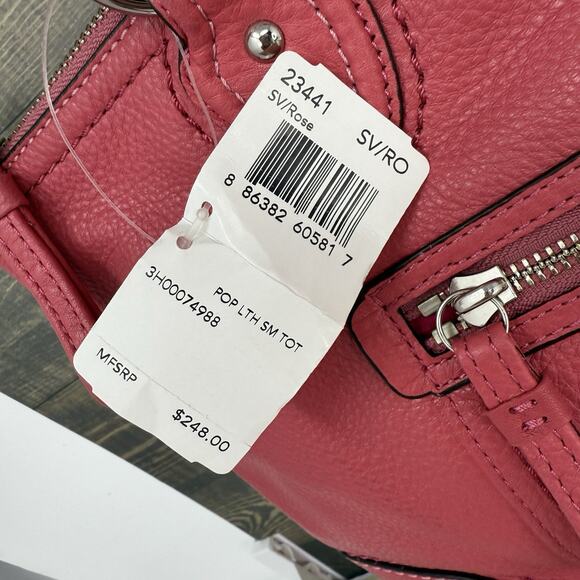 Coach M1220-23441 Poppy Rose Pink Pebbled Leather Handbag Tote - Picture 3 of 11